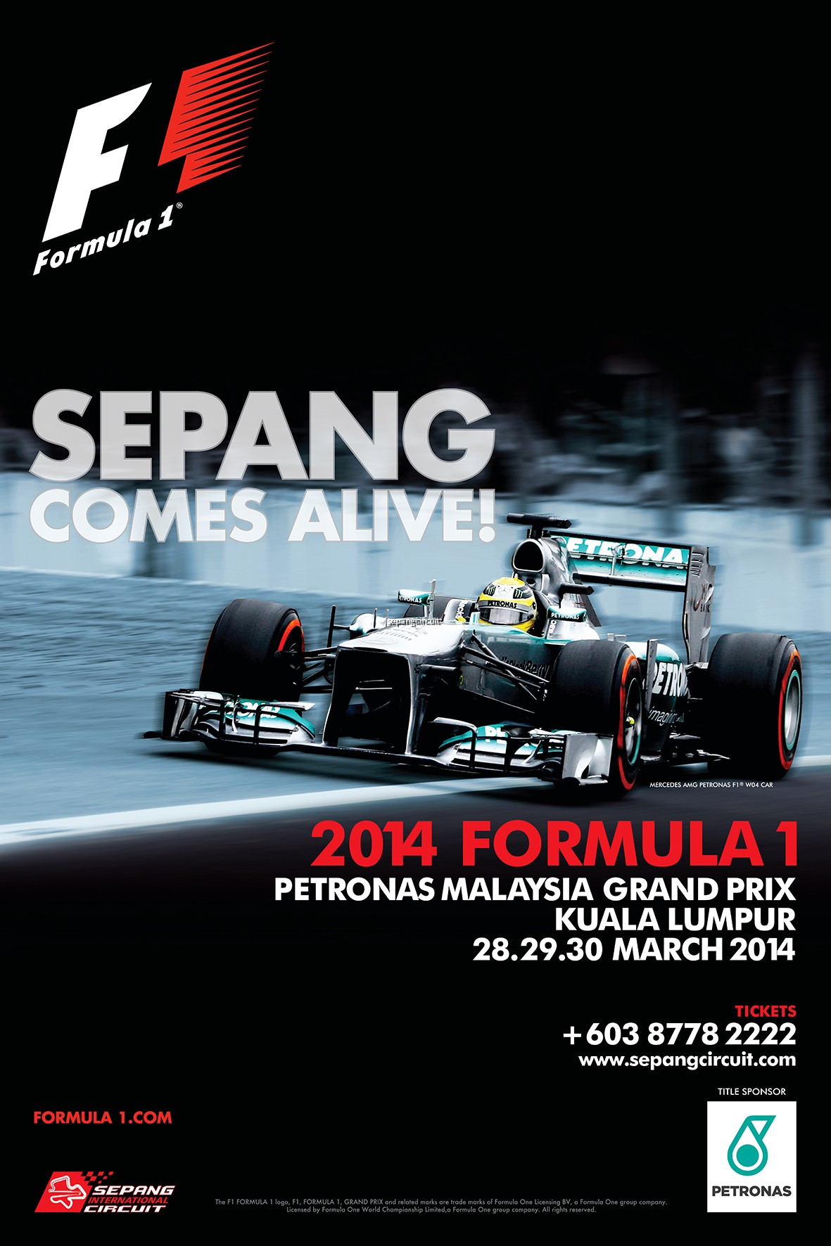 Official Formula 1 Petronas Malaysia Grand Prix Event Poster Official Formula 1 Petronas Malaysia Grand Prix Event Poster